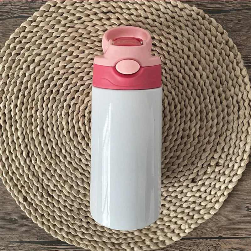 12oz Sublimation Kids Sippy Cup – Personalized Flip-Top Stainless Steel Tumbler with Straw | Mom’s Favorite Tumbler