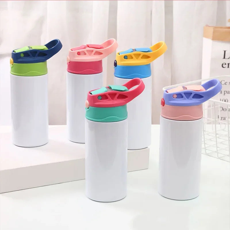 12oz Sublimation Kids Sippy Cup – Personalized Flip-Top Stainless Steel Tumbler with Straw | Mom’s Favorite Tumbler
