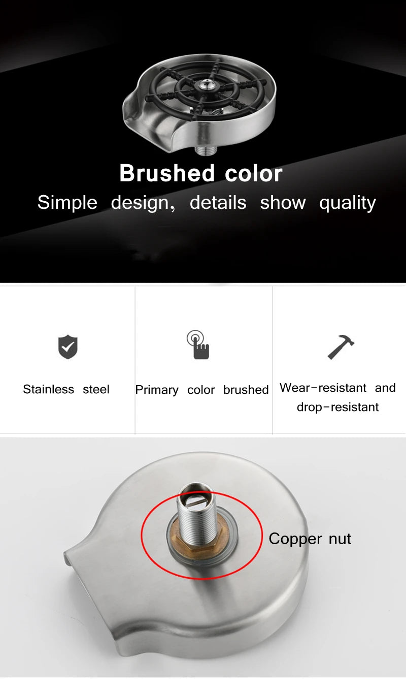 Mom’s Kitchen Cup Rinser – Stainless Steel Glass Washer for Sink